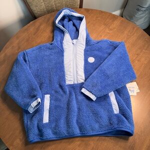 GOAT USA XL Blue Sherpa Fuzzy hoodie hooded sweatshirt NEW